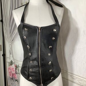✠ Fashionworld-Trade Vintage Genuine Leather Corset Top ✠